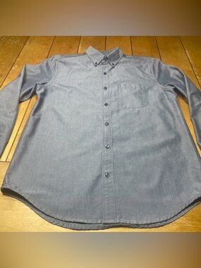 Mack Weldon Men's Button Down Shirt Gray Size Medium Oxford Chest Pocket EUC!!